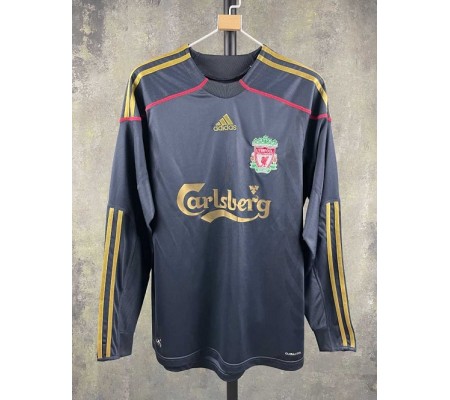 Liverpool 09/10 Away Black Long Sleeve Soccer Jersey